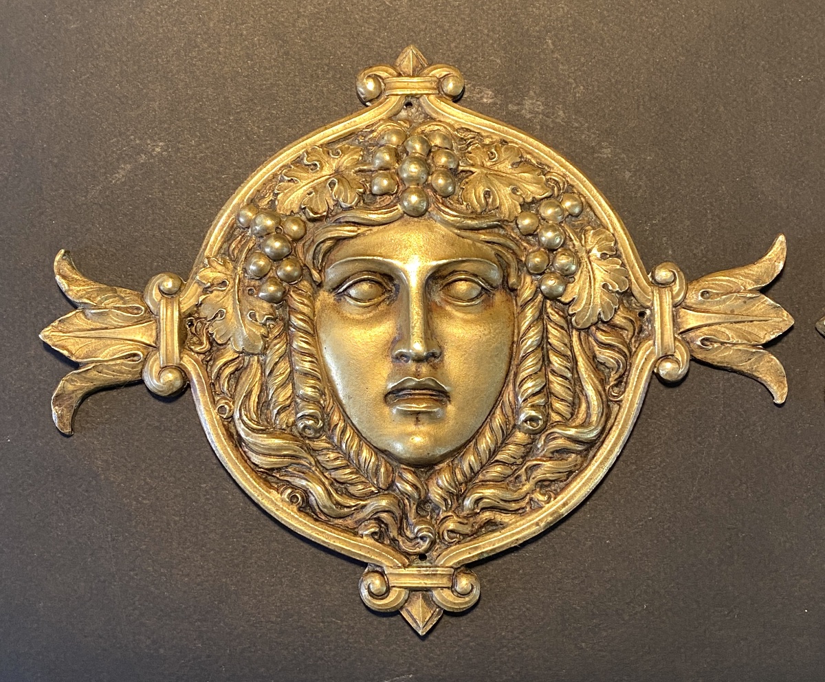 Pair Of Large 19th-century Decorative Bronzes. Allegory Of Autumn Or Bacchante.-photo-2