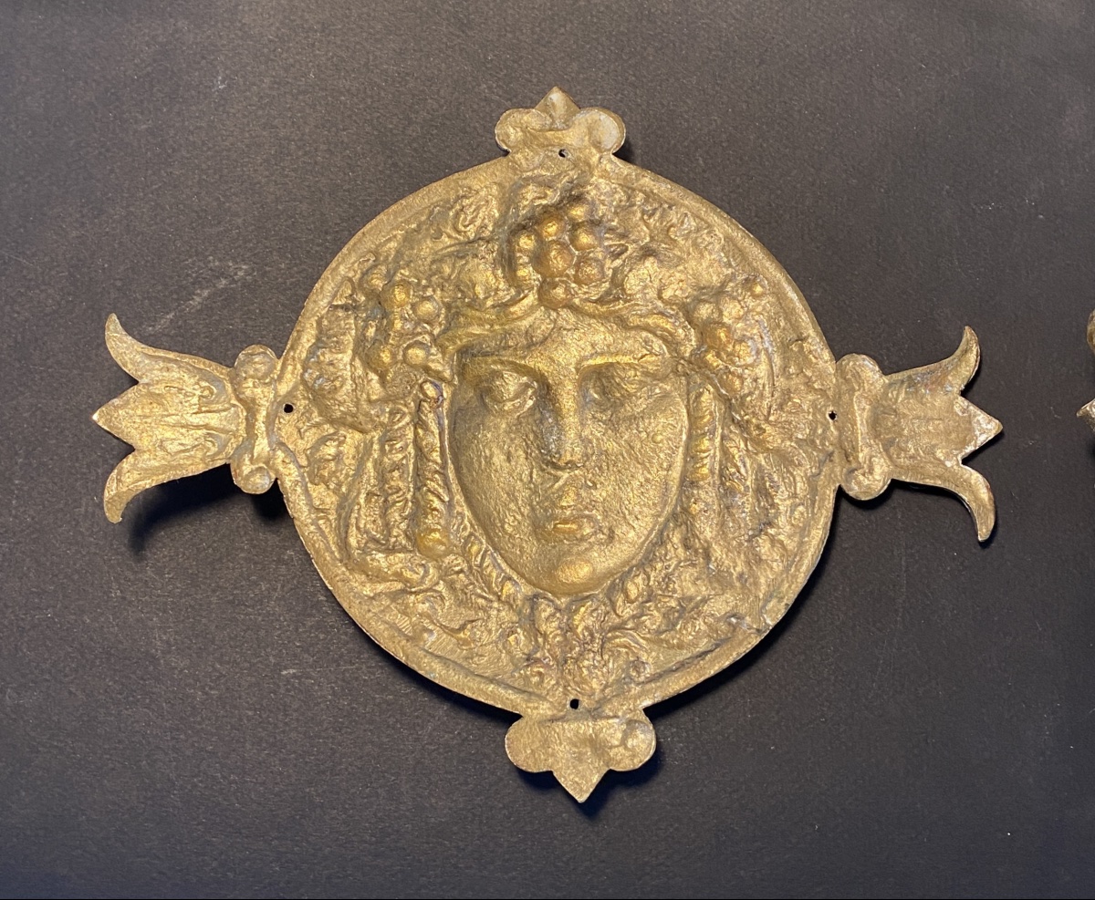 Pair Of Large 19th-century Decorative Bronzes. Allegory Of Autumn Or Bacchante.-photo-1