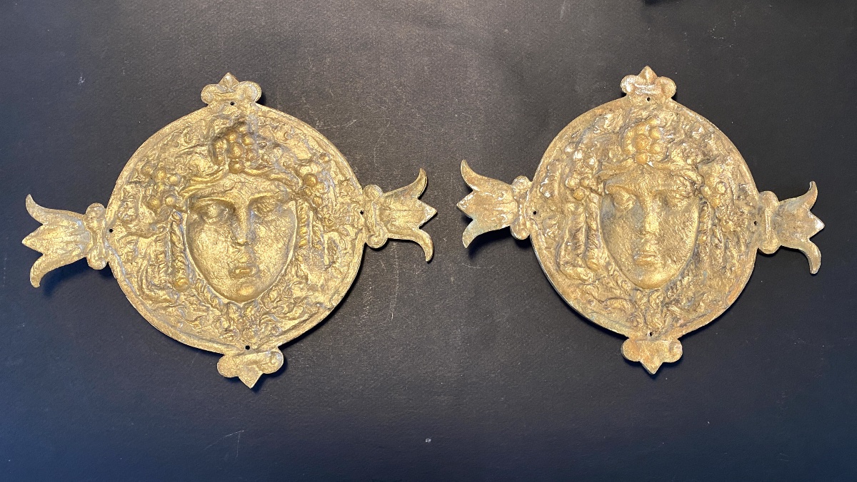 Pair Of Large 19th-century Decorative Bronzes. Allegory Of Autumn Or Bacchante.-photo-3