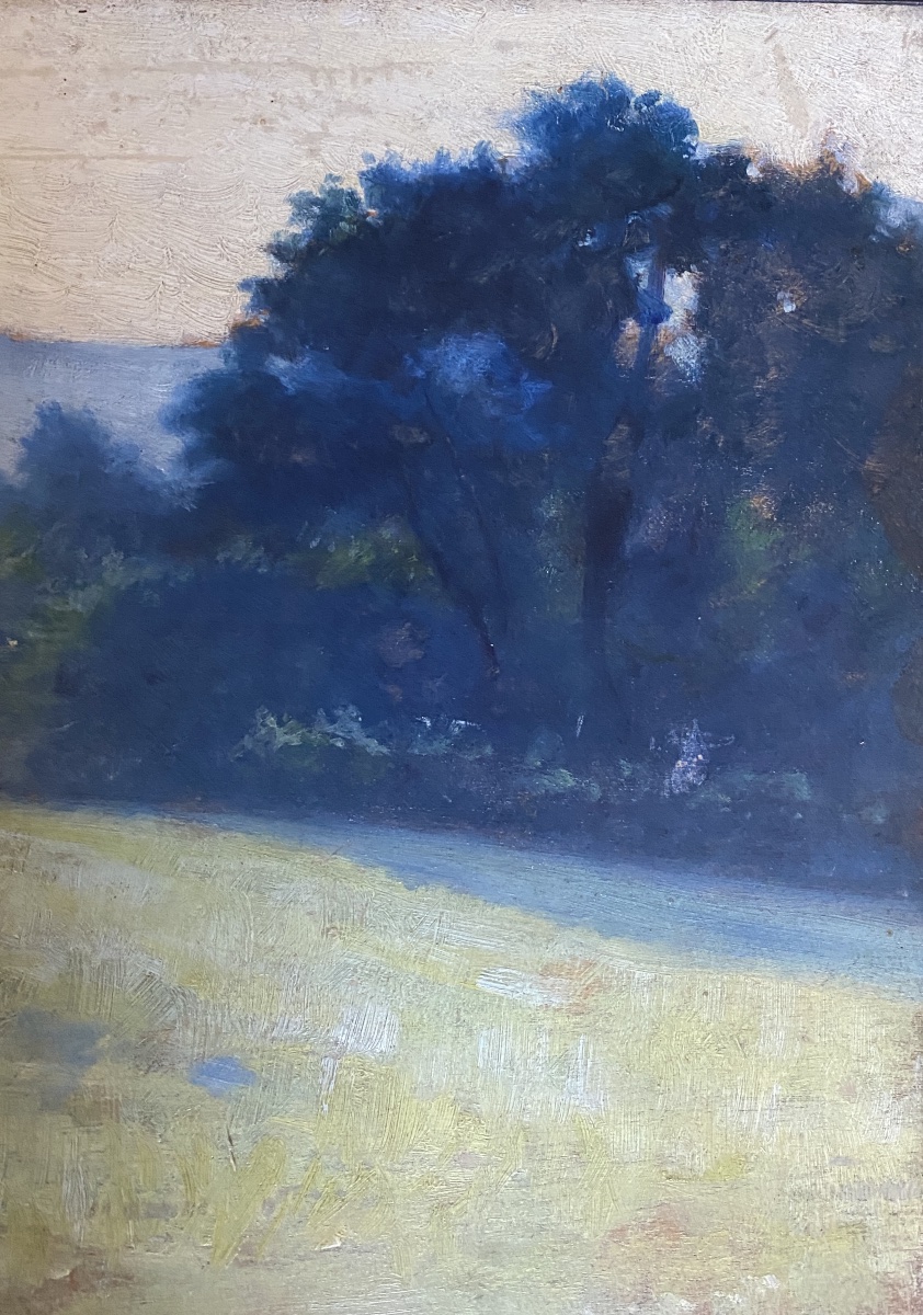 Alphonse Osbert. “ A Meadow.” Framed Oil On Panel. 19th-century Symbolist School. -photo-4