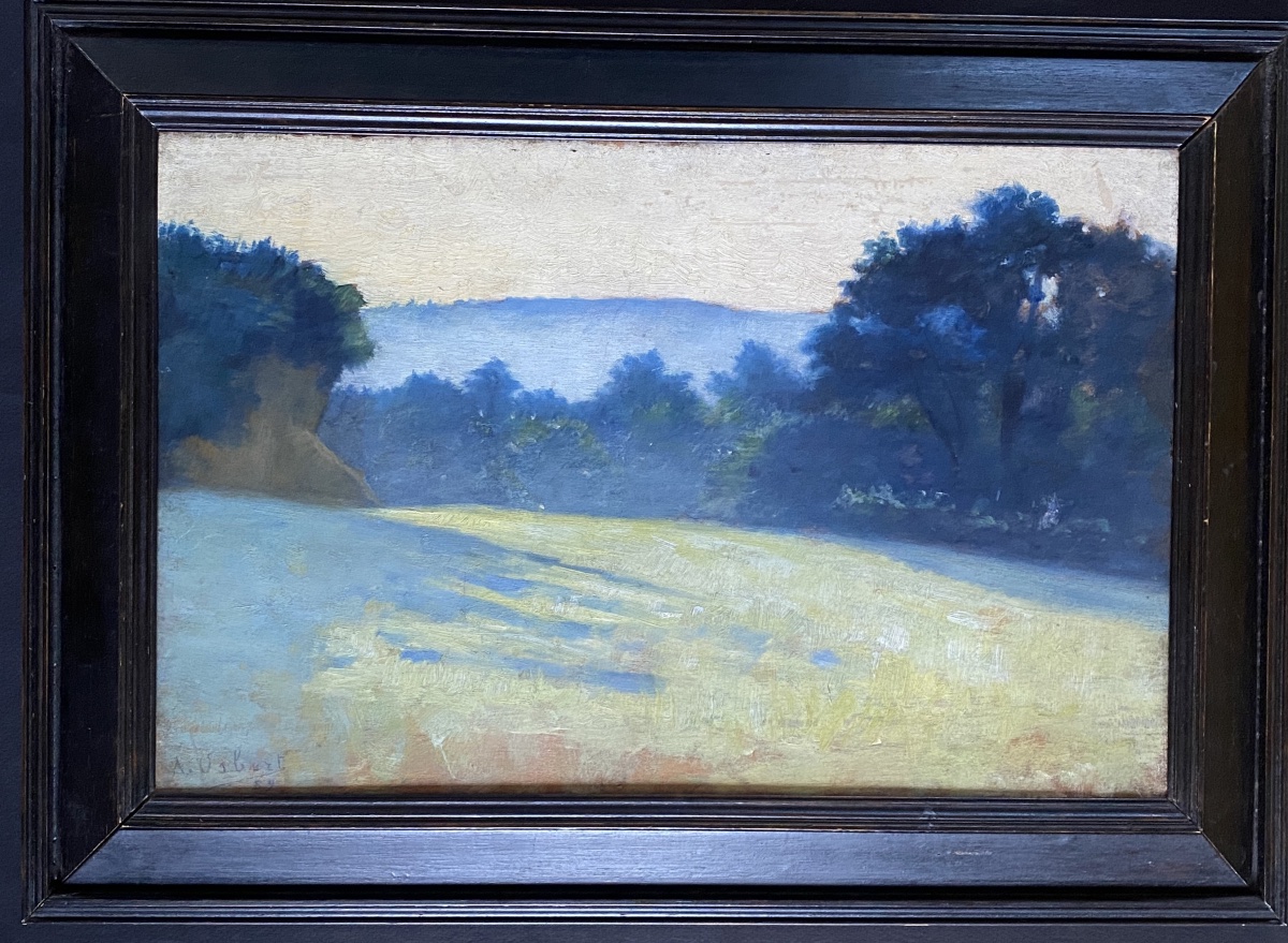Alphonse Osbert. “ A Meadow.” Framed Oil On Panel. 19th-century Symbolist School. 