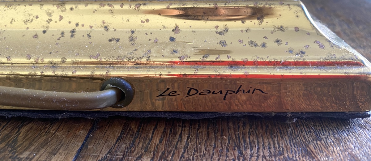 Maison Le Dauphin. Lamp Base Made Of Fluted Glass And Brass. 1970s.-photo-1