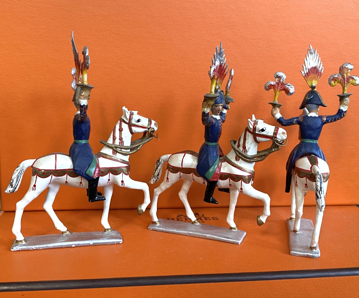 Figurines en plomb de cavaliers artificiers pour les 150 ans de la Maison Hermès. 1987.-photo-4