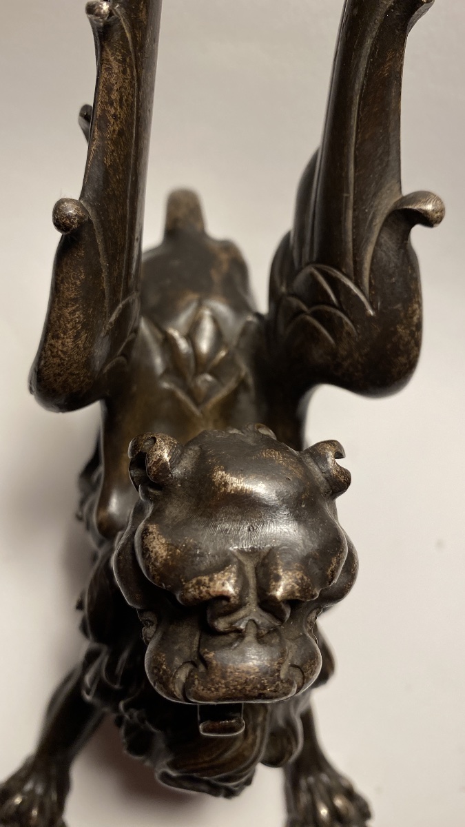 Bronze Chimera/ Griffin With A Brown Patina, 19th Century. -photo-6