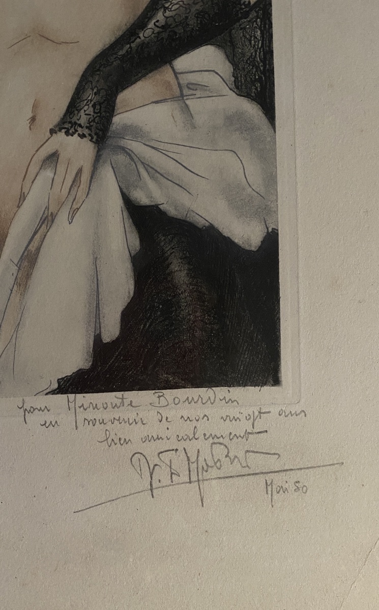 “ La Chatelaine.” Framed Aquatint, Inscribed, Signed, And Dated. May 1950.-photo-1