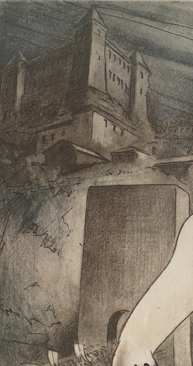 “ La Chatelaine.” Framed Aquatint, Inscribed, Signed, And Dated. May 1950.-photo-3