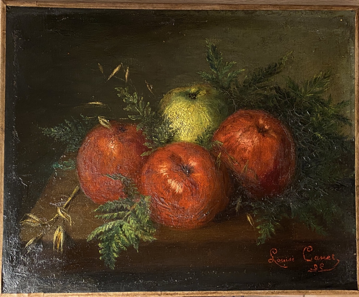 Louise Canet. “apples.” Oil On Canvas. Still Life, 1892.