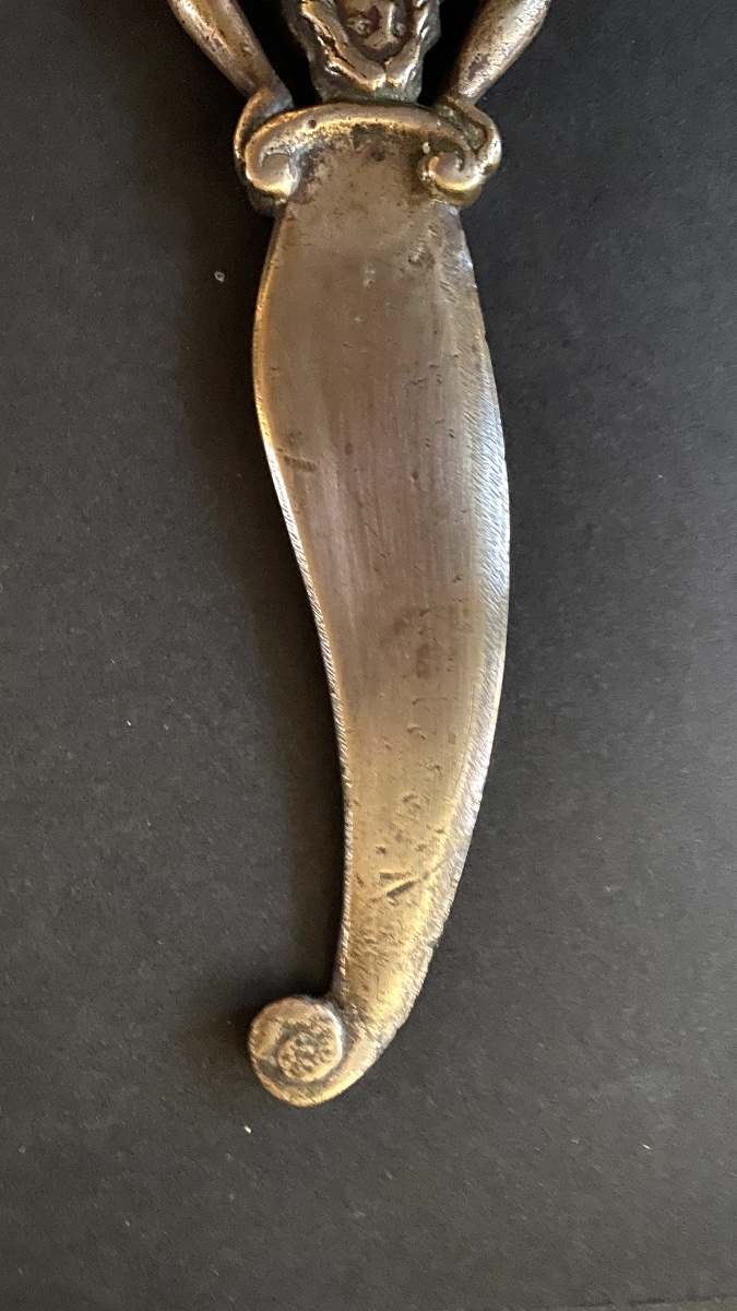Early 20th-century Bronze Paper Cutter. Mermaid. -photo-2
