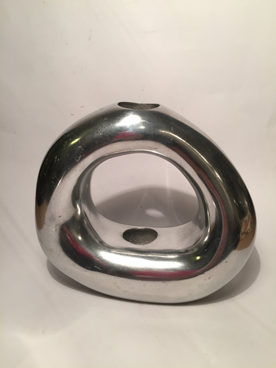 Modernist Cast Aluminium  Candlestick. 1970s. Loravilla.
