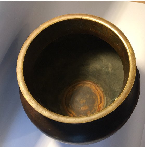 Vase Art Nouveau En Bronze. Japon fin XIX- début XXème .-photo-2