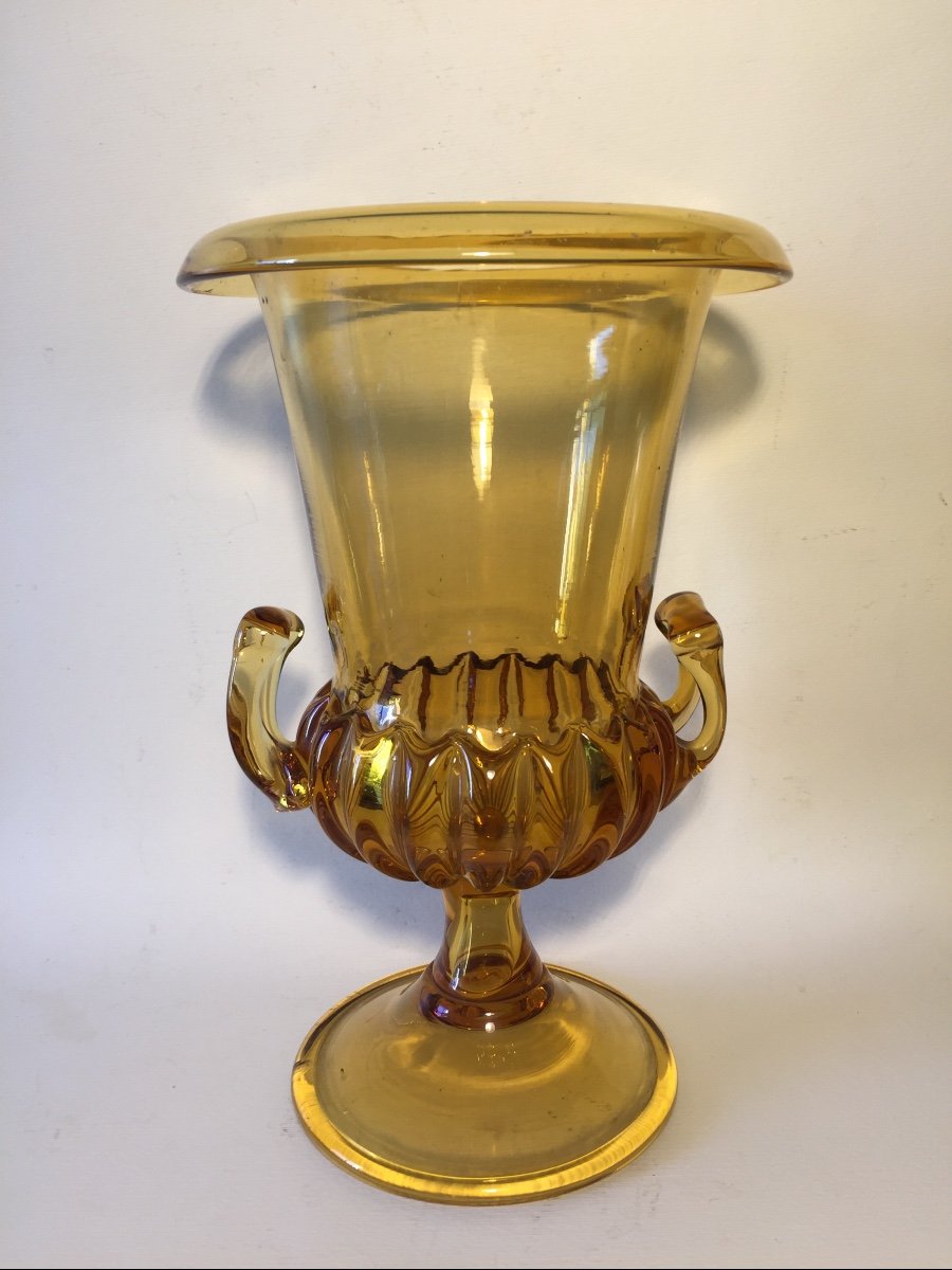 Blown Glass Medici Vase. Empoli Mid XXth.