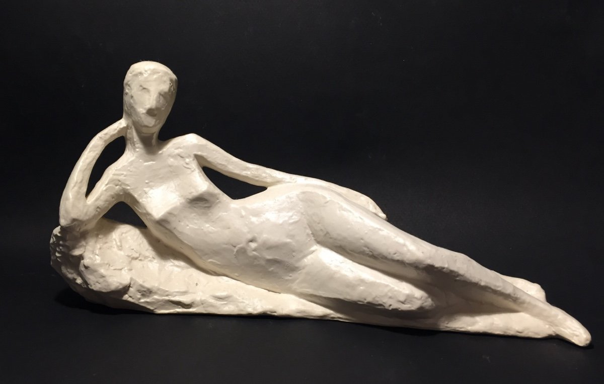 Lying Nude. Porcelain Sculpture. Hermann Leitherer. 1968.