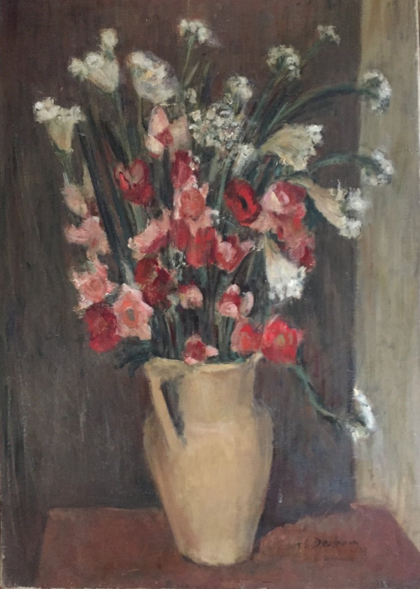 Bouquet Of Field Flowers. Oil On Canvas. Antoinette Destrem. 1923-photo-1