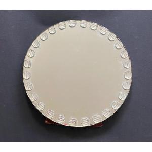 Art Deco Table Mirror. Decor Of Added Pastilles.