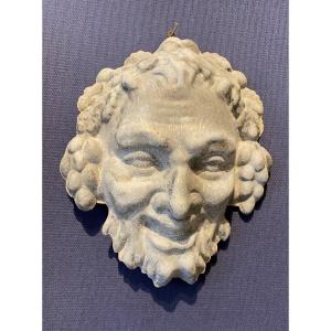 XIXth Zinc Mask. Head Of Bacchus.