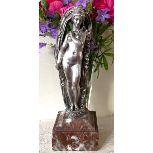Vénus / Aphrodite Anadyomène. Bronze Argenté XIXème. 