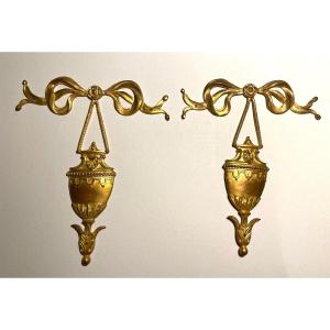 Pair Of 19th Century Ornamental Bronzes. Louis XVI Style..