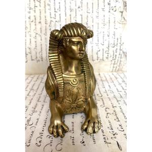 Sphinx En Bronze XIXème. Egyptomania. Presse-papiers.