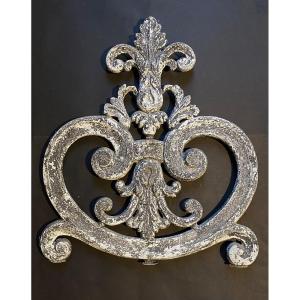 Grand Fronton Ou Faîtage Décoratif En Zinc XIXème. 