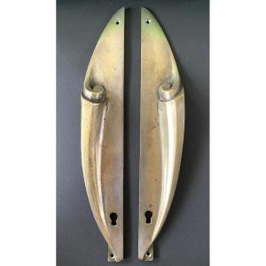 Art Deco Bronze Lock Plates. 