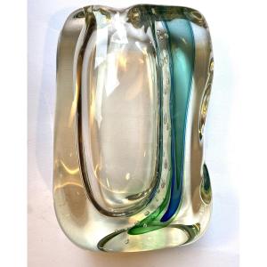Sommerso Glass Vase. Murano, 1960s/70s. Blown And Hand Made Glass. 