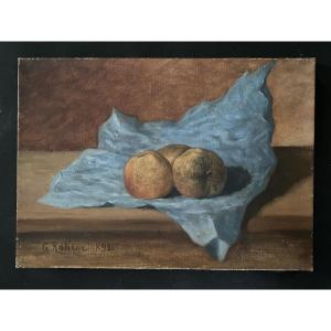 G. Rohrer. Nature morte aux pommes. Huile sur toile. 1892.