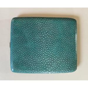 Art Deco Case In Shagreen And Gilt Metal. England, Early 20th Century.