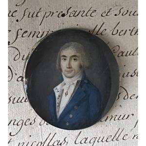 Miniature XVIIIème. Portrait d’un gentilhomme. 
