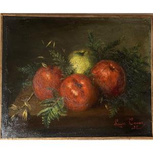 Louise Canet. “apples.” Oil On Canvas. Still Life, 1892.