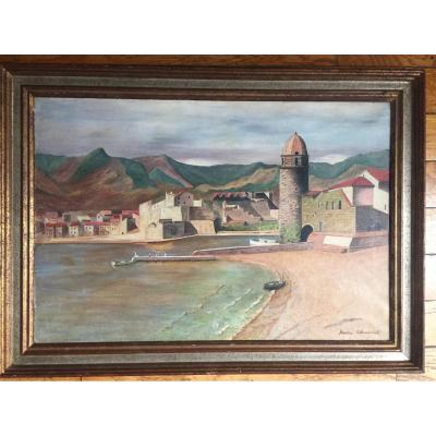 Collioure. Oil On Canvas. André Chatenet. XXth.