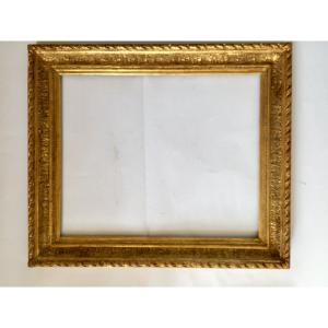 XIXth Frame In Wood And Golden Stucco.