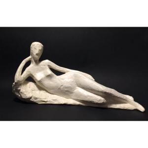 Lying Nude. Porcelain Sculpture. Hermann Leitherer. 1968.