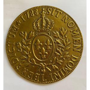 Bronze Plaque Early XXth After A Louis XVI Shield With Olive Branches.