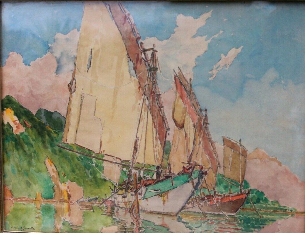 Watercolor Sea Junks Ammanites Frédéric Bernelle-photo-3