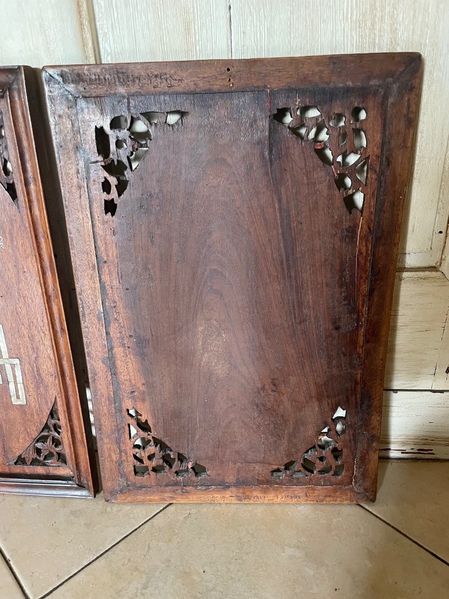 Pair Of Chinese Wood And Mother-of-pearl Panels-photo-6