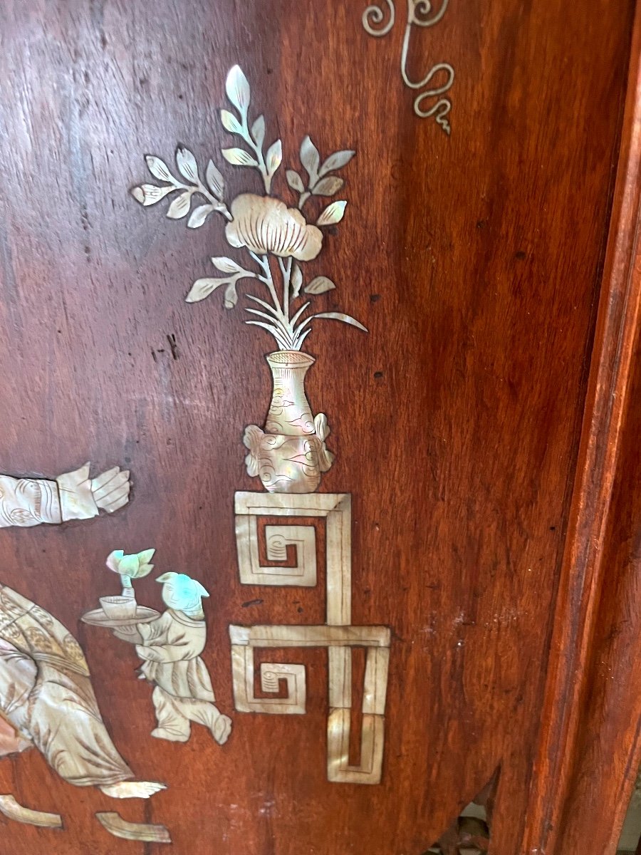 Pair Of Chinese Wood And Mother-of-pearl Panels-photo-7