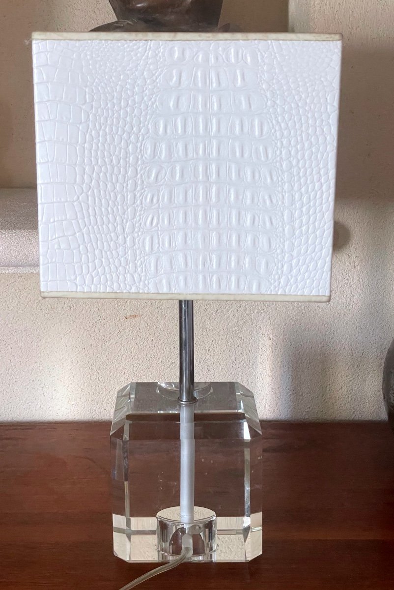 Lampe En Cristal Cubique Années 78/80 