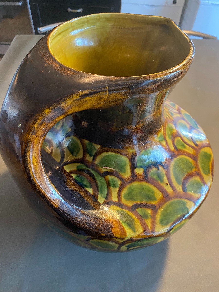 A Large And Pretty Vase From The Saint-clément De Lunéville Earthenware Factory In Lorraine-photo-2