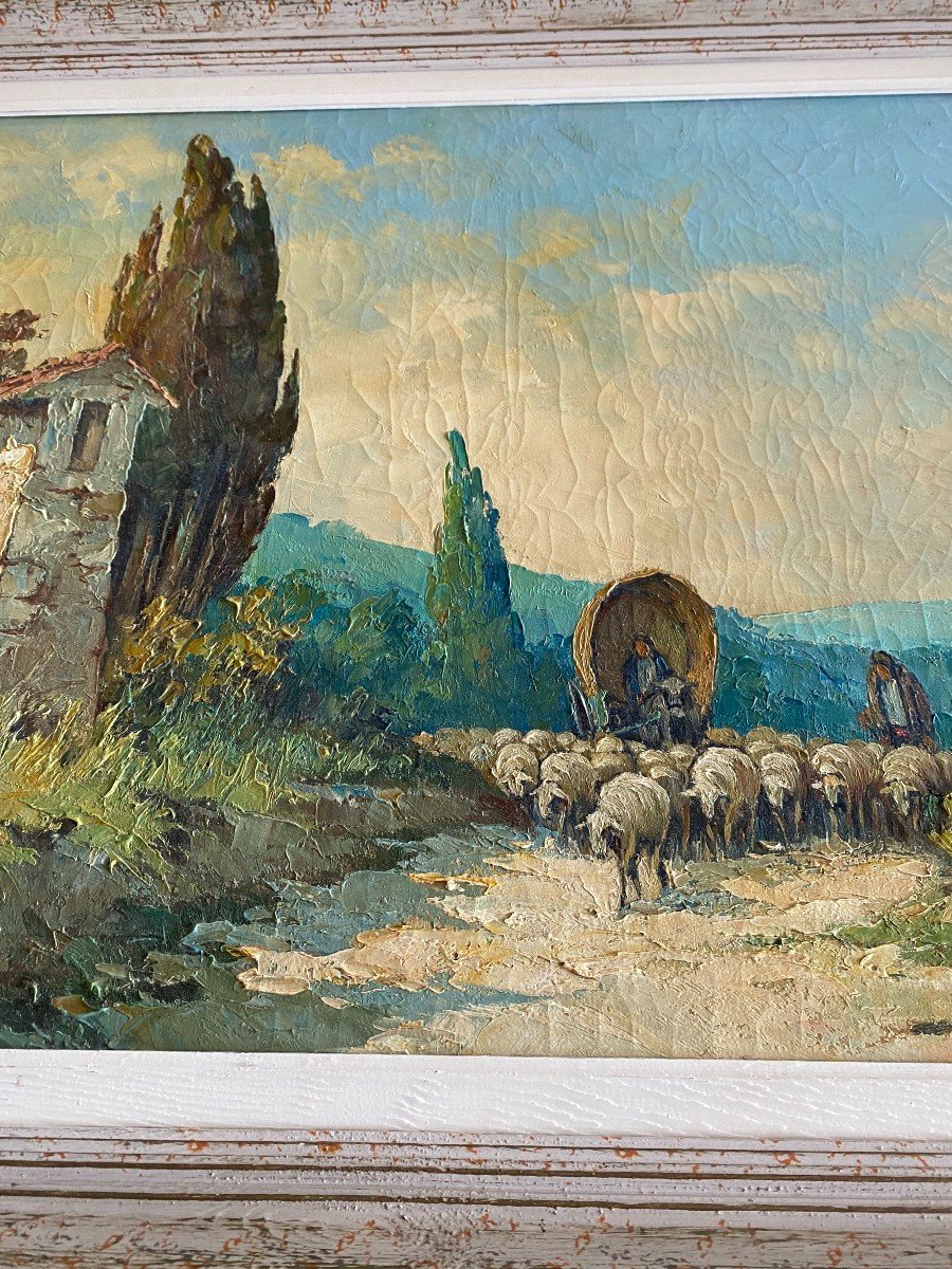 Huile Sur Toile Par Le Peintre Provençal   Fortune Car-photo-3