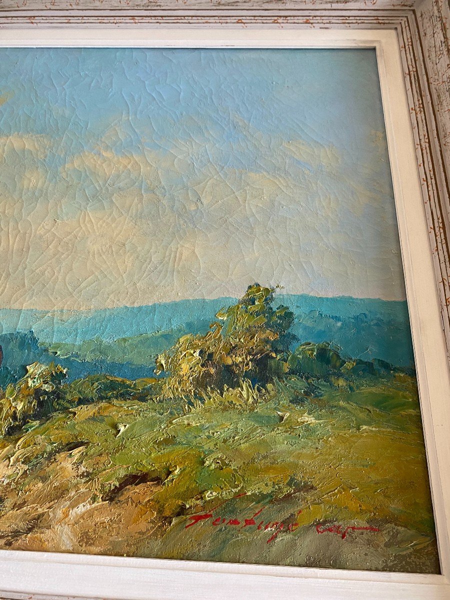 Huile Sur Toile Par Le Peintre Provençal   Fortune Car-photo-4