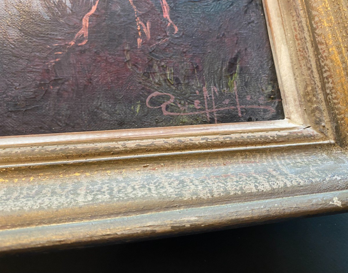 Oil On Canvas Breton Marine By The Painter Le Queffelec Pseudonym Of The Painter Georges Quitaine -photo-1