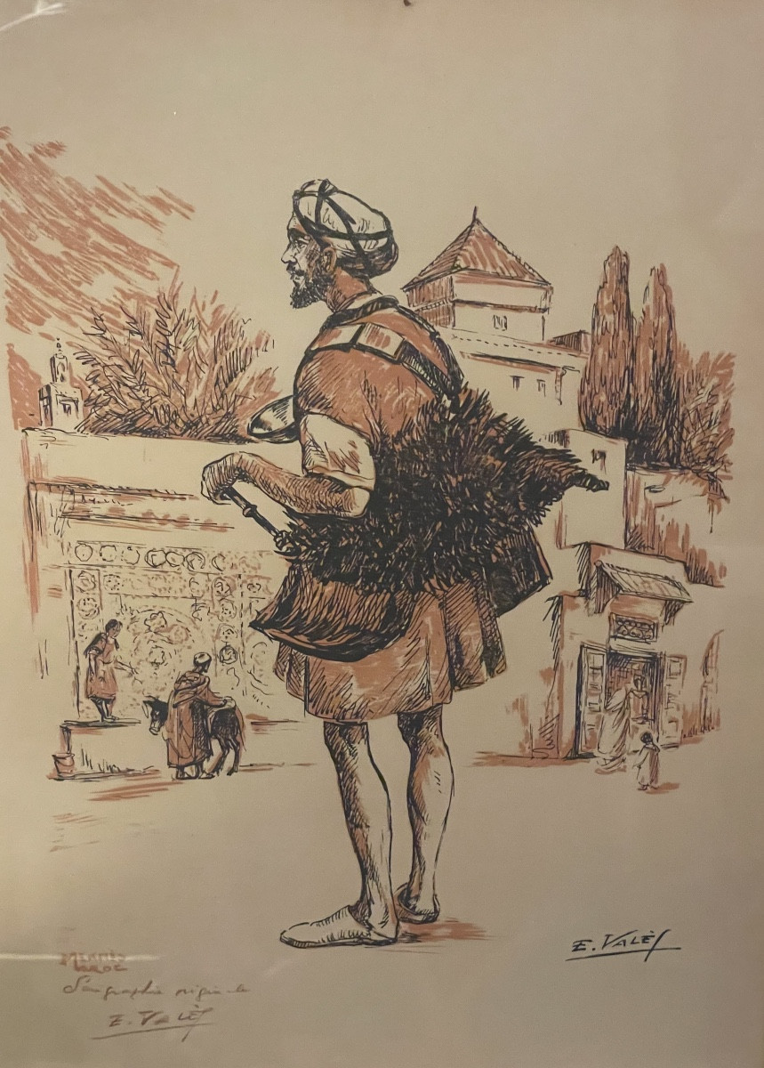 Silkscreen Signed "edmond Vales" Meknes Morocco-photo-5