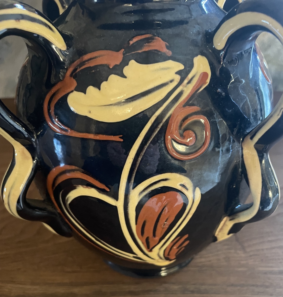 Vase En Céramique Signé Gp -photo-3