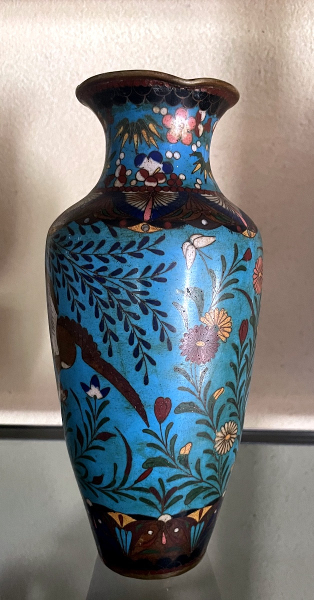 Vase Chinois En Cloisonné -photo-4