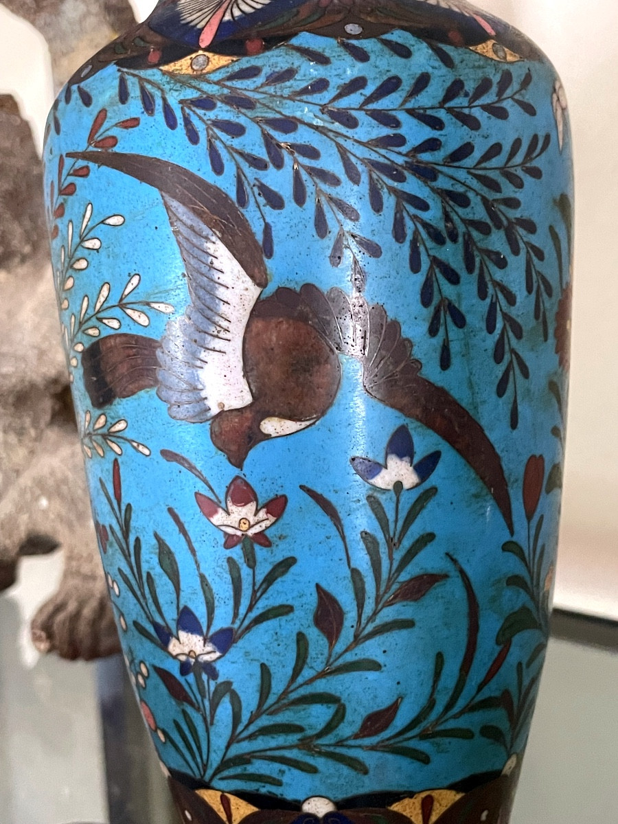 Vase Chinois En Cloisonné -photo-4