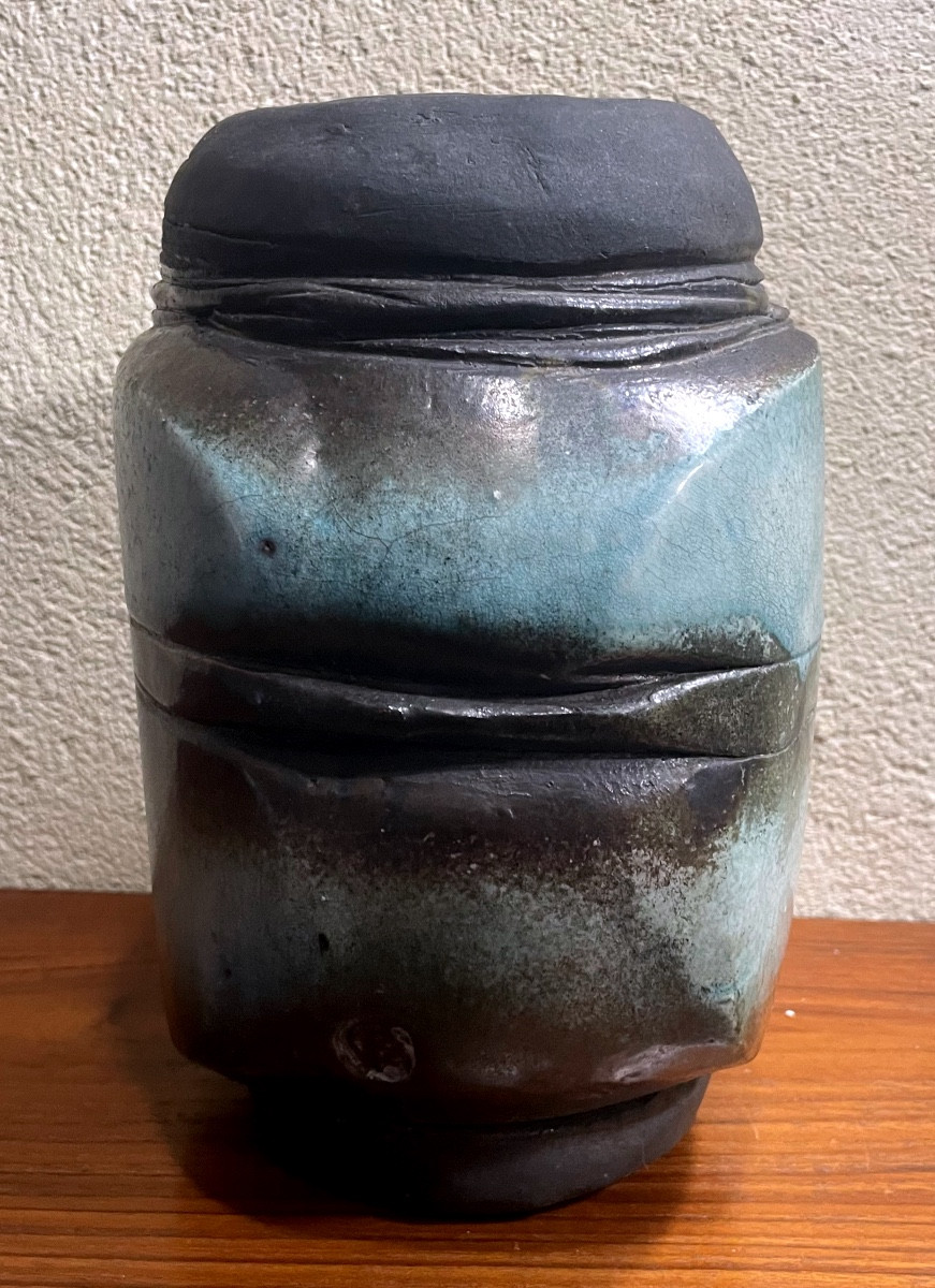 Vase  Raku céladon -photo-2
