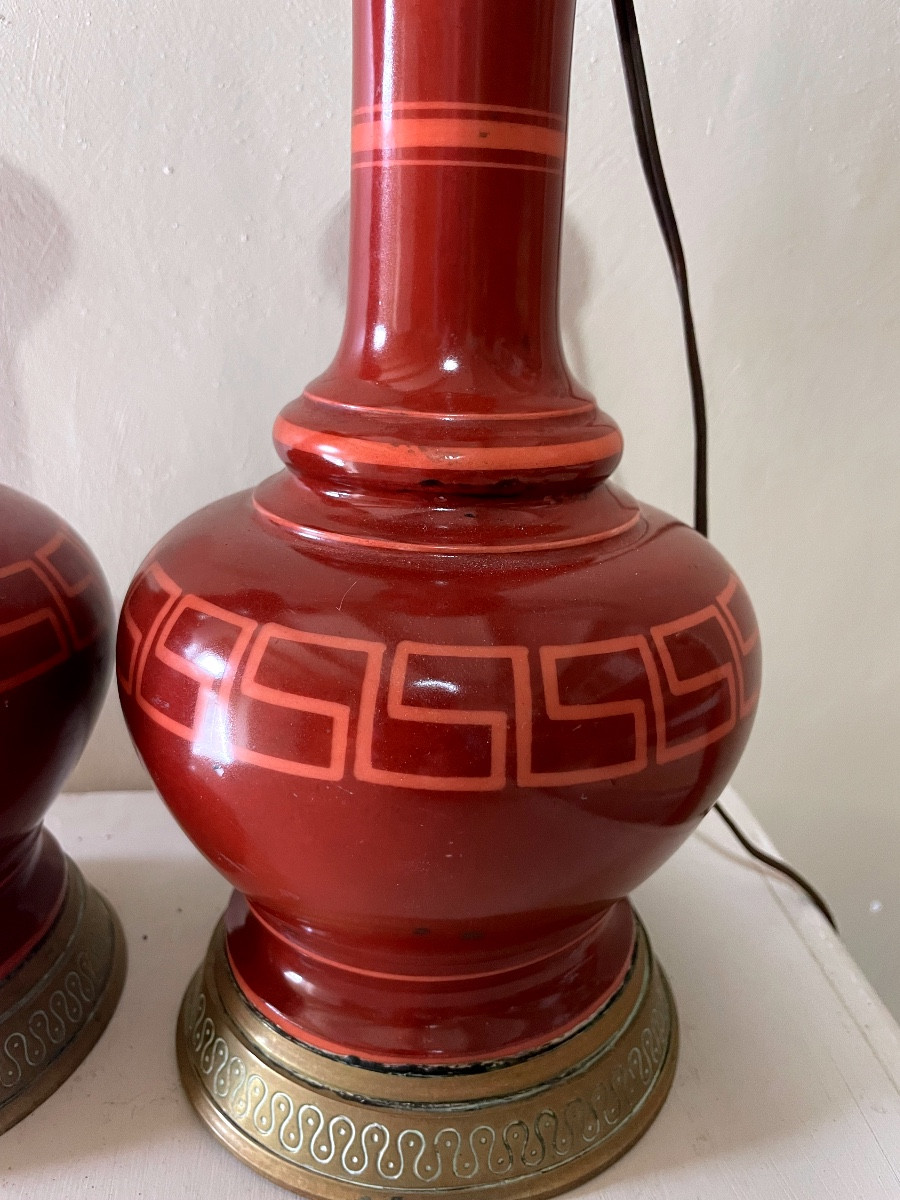Paire De Lampes En Porcelaine De Chine -photo-2