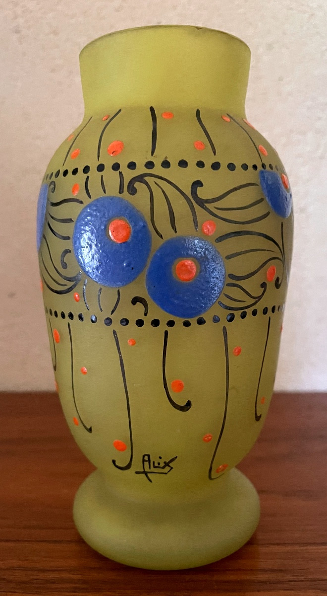 Art Deco Glass Paste Vase By Alix-photo-2