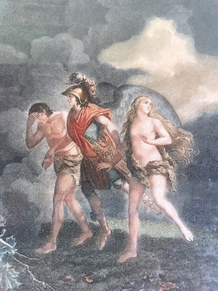 Estampe d'Après Un Tableau De Jean Frédéric Schall "le Paradis Perdu" -photo-2