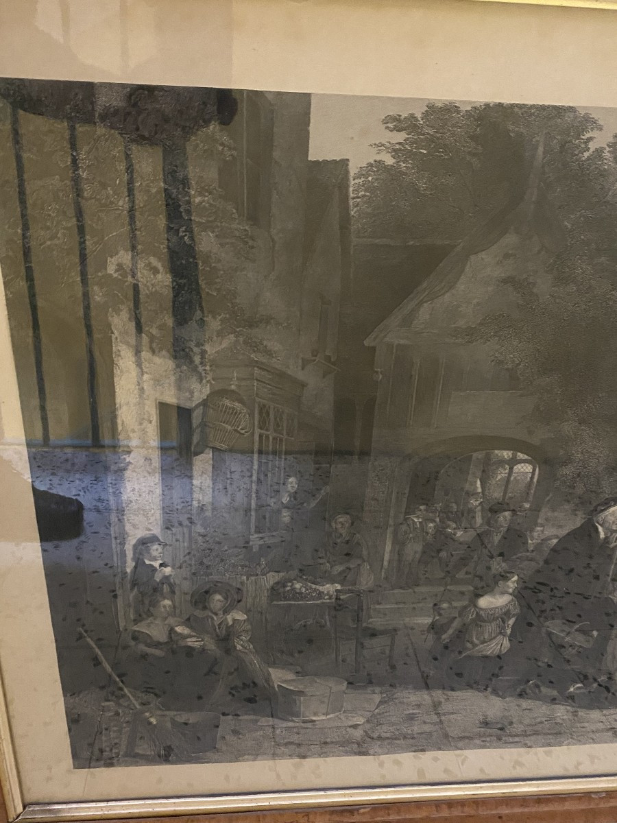 Important Old Engraving In A Quality Frame-photo-4